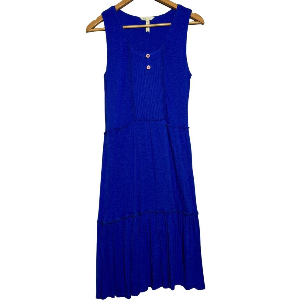 Matilda Jane Into the Blue Tiered Flowy Dress Medium Cobalt Blue Boho Cottage